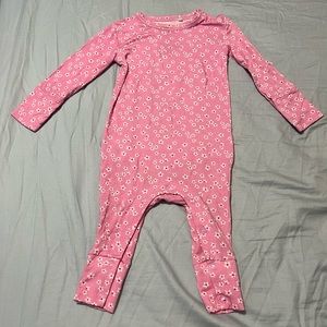 Posh Peanut Pink Floral Long Sleeve Romper